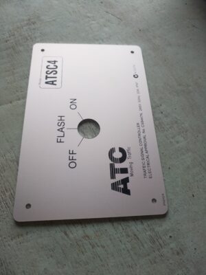 Custom Anodized aluminum panel label for machine