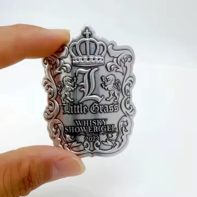 Custom aluminum label for whiskey bottle branding and liquor packaging