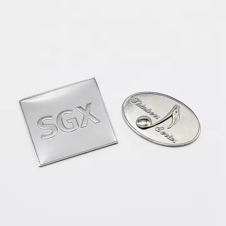 Custom 3D embossed engraved stainless steel label for industrial branding