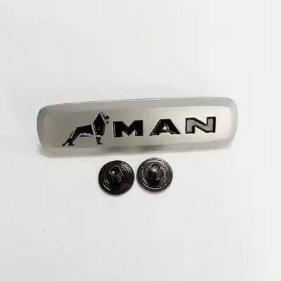 3D embossed aluminum car badge label with custom logo

