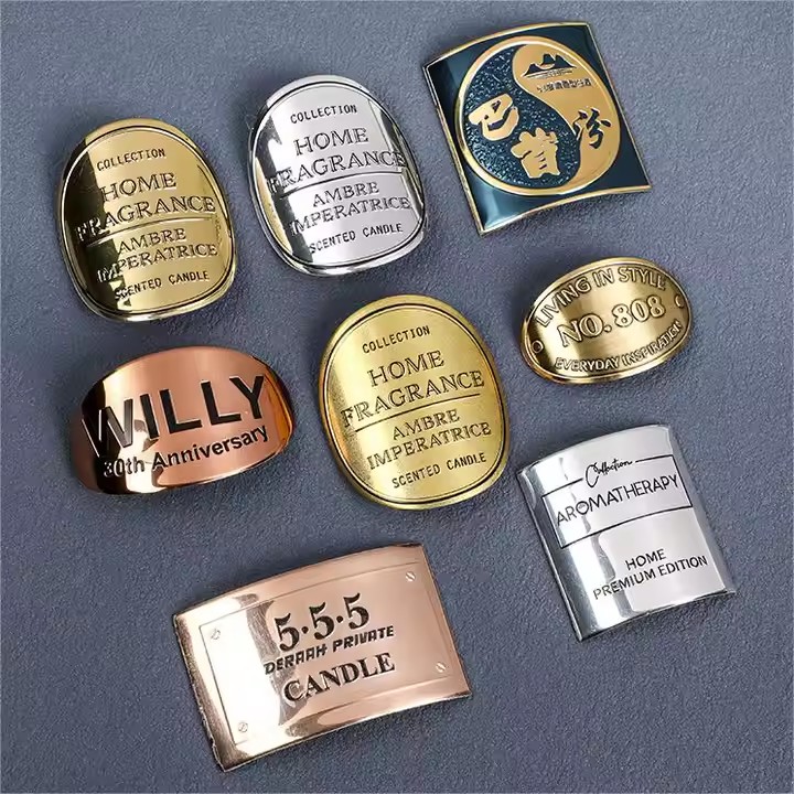 3D embossed metal wine label sticker with strong adhesive