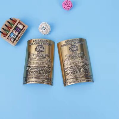 3D embossed luxury metal wine label sticker