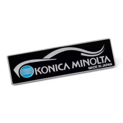 Embossed metal label with 3M strong adhesive backing