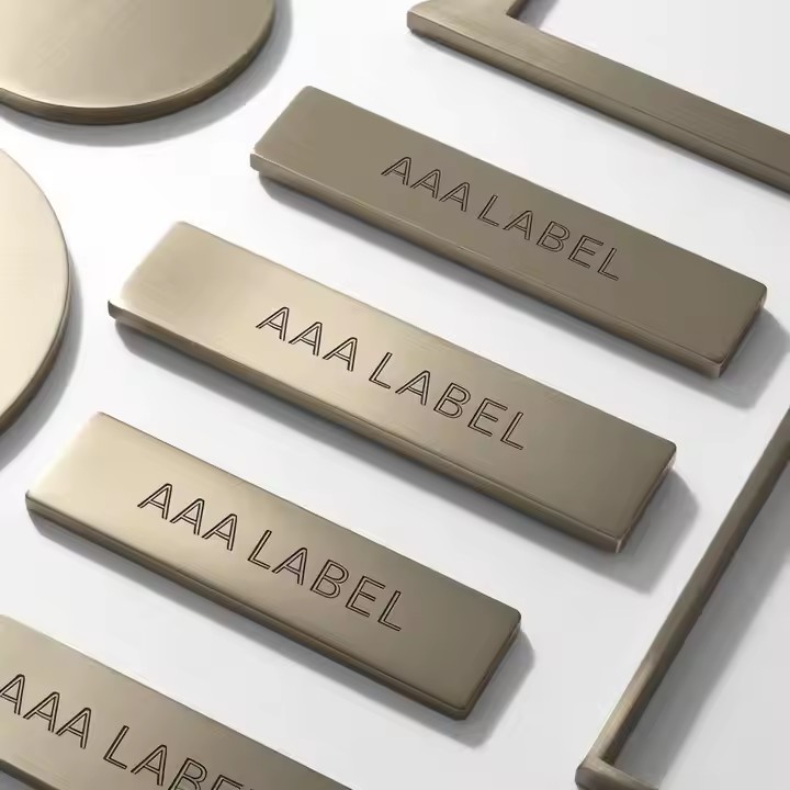 Stainless steel nameplate for home and electronic product branding