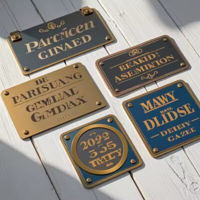 Engraved stainless steel nameplate label for durable branding