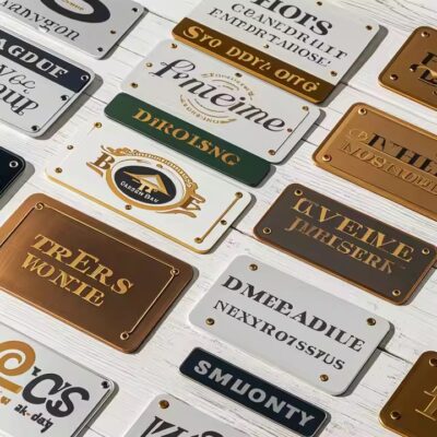 Engraved stainless steel nameplate label for durable branding