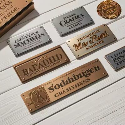 Engraved stainless steel nameplate label for durable branding