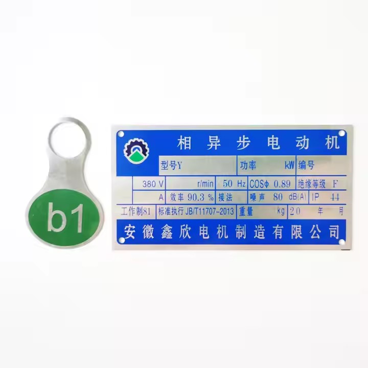 Etched Stainless Steel Industrial Metal Tag with Custom Design