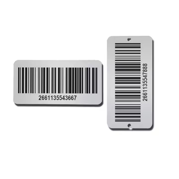 High quality aluminum ID tag with adhesive backing
