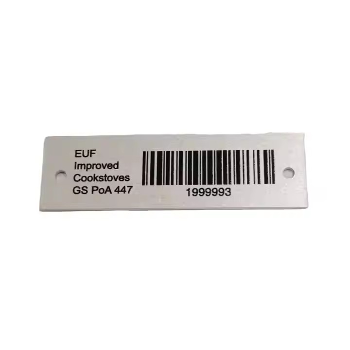 High quality aluminum ID tag with adhesive backing