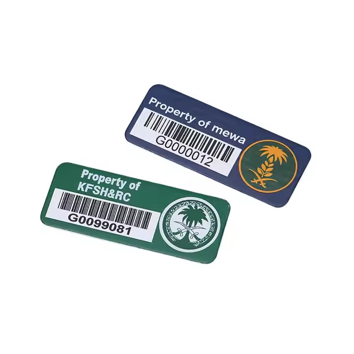 Laser engraved aluminum QR code metal barcode label