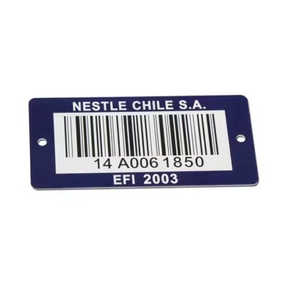 Laser engraved aluminum QR code metal barcode label