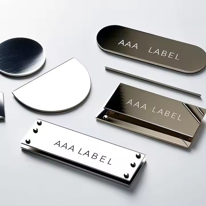 Durable embossed metal label for premium product branding