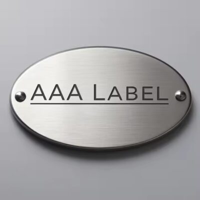 Durable embossed metal label for premium product branding