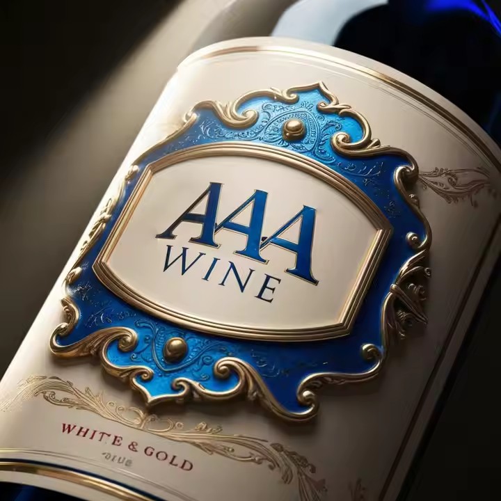 Personalized metal wine bottle adhesive label with luxury finish