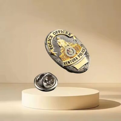 Best-selling embossed metal hat label on a stylish cap