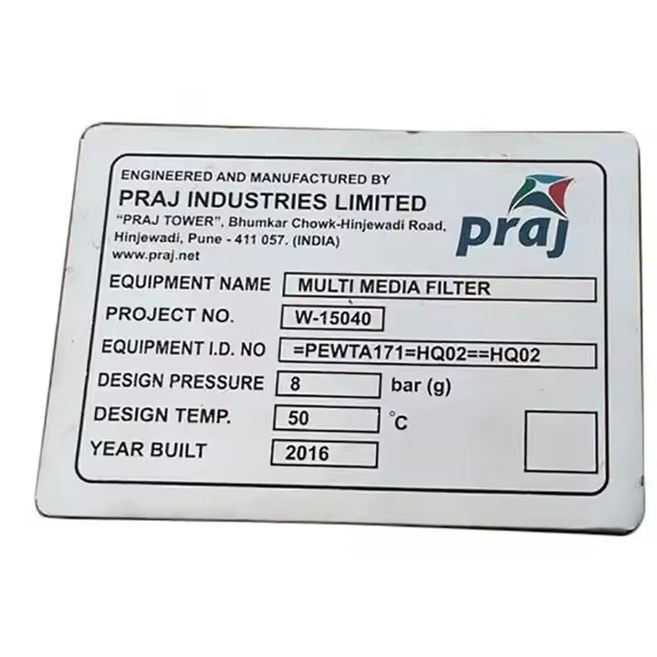Custom Industrial Metal Tag for Equipment Identification