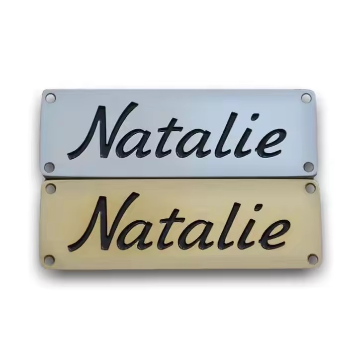Custom Embossed Aluminum Label for Furniture Branding