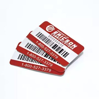 Adhesive metal barcode label for industrial asset tracking
