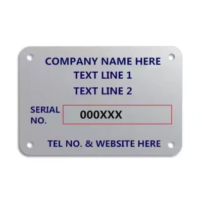 Custom aluminum metal barcode label for equipment