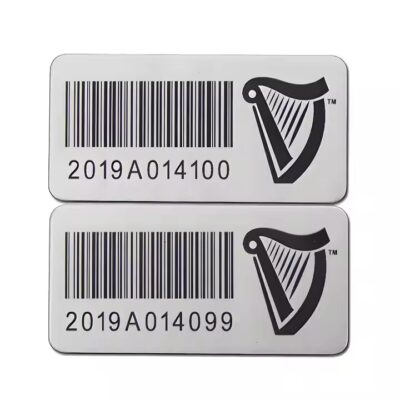 Custom metal asset barcode sticker label
