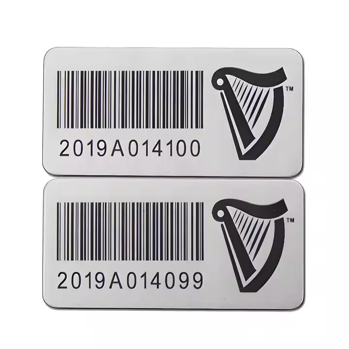 Custom metal asset barcode sticker label