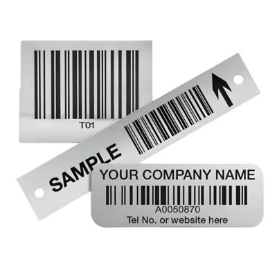 Custom metal asset barcode sticker label