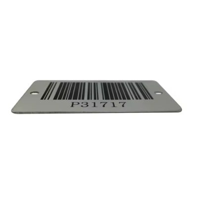 Custom laser engraved metal ID barcode tag