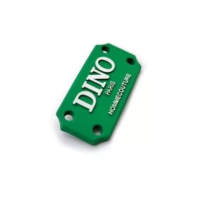 Custom metal hat label tag with engraved logo on baseball cap
