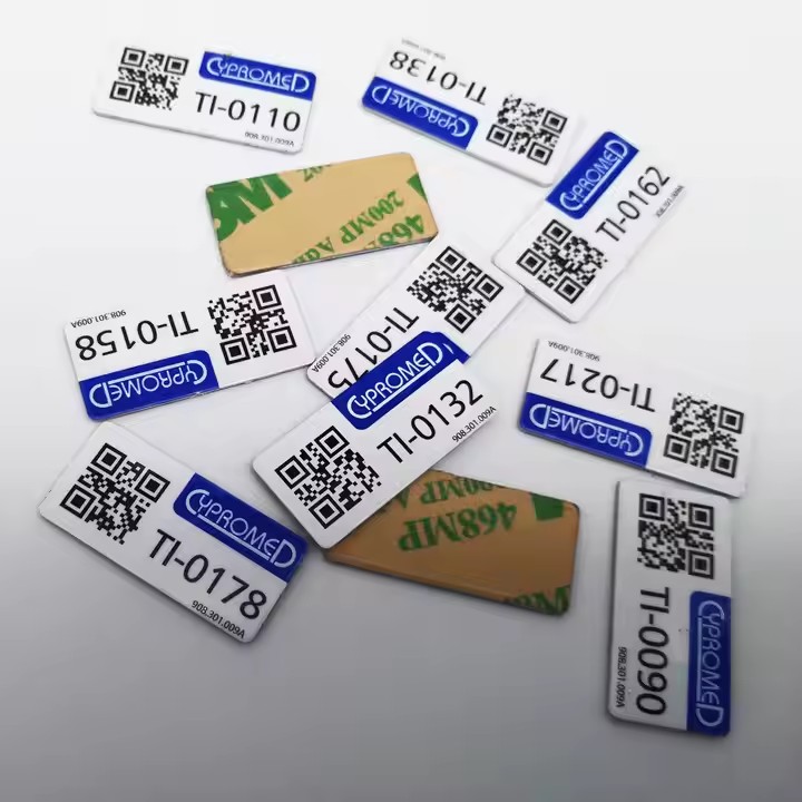 Custom printed metal prototype barcode label