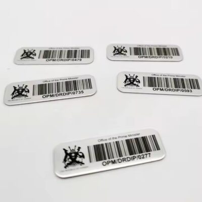 Custom printed metal prototype barcode label