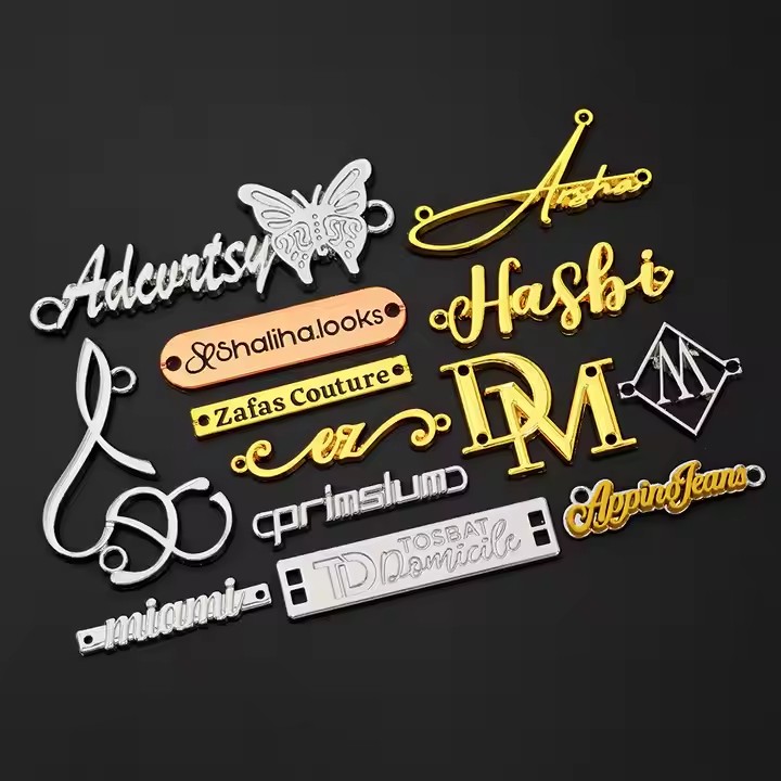 Wholesale custom engraved metal clothing accessory tag