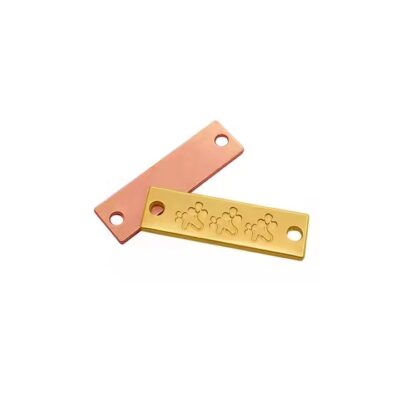 Custom engraved metal label for clothing brand logo