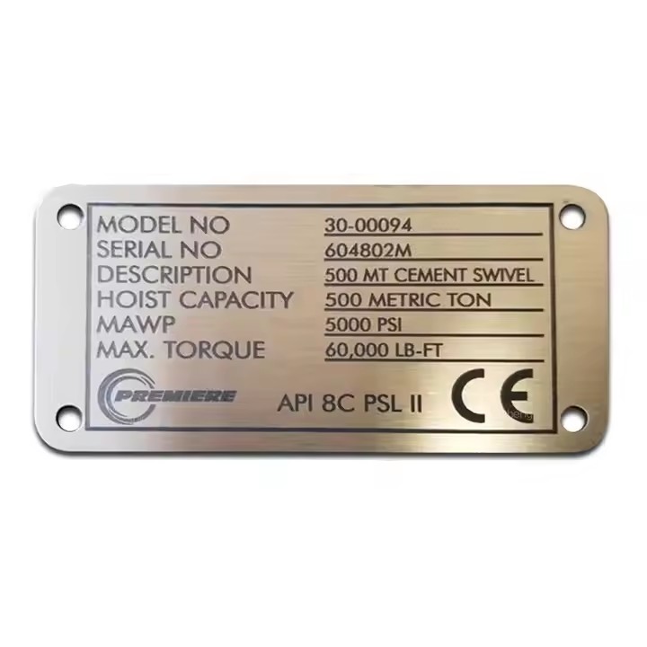 304 stainless steel equipment metal label for industrial machines