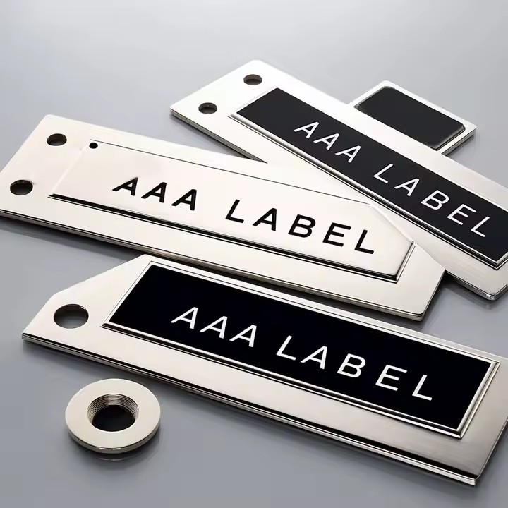 Custom engraved metal tags for equipment and products
