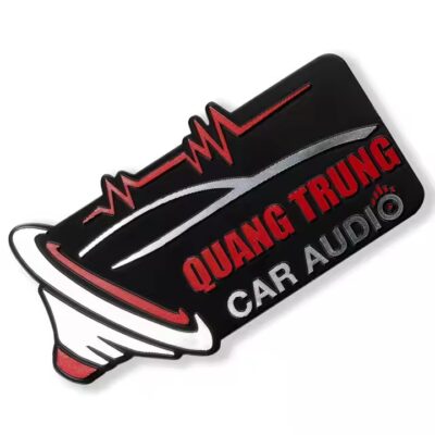 Custom embossed metal label for car speaker branding