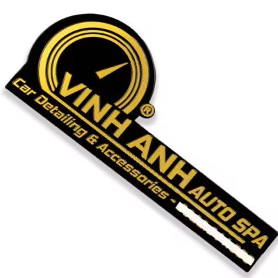 Custom embossed metal label for car speaker branding