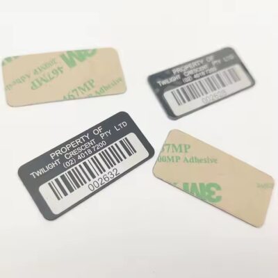 Custom serial number metal barcode label for sales tracking