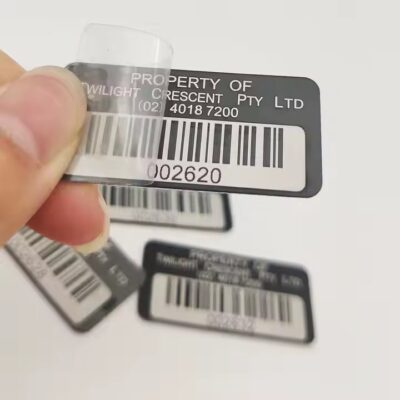 Custom serial number metal barcode label for sales tracking