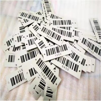 Custom serial number metal barcode label for sales tracking