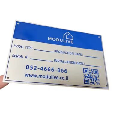 Custom metal barcode label for machinery and industrial equipment