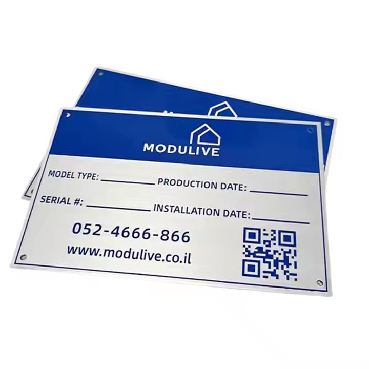 Custom metal barcode label for machinery and industrial equipment