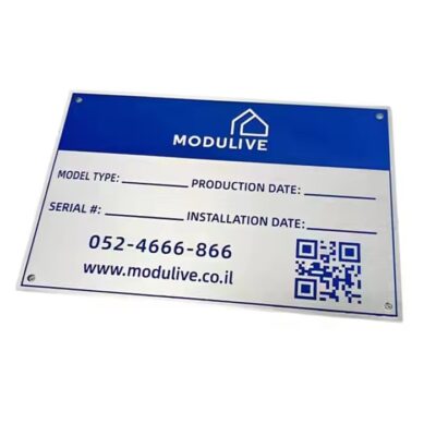 Custom metal barcode label for machinery and industrial equipment