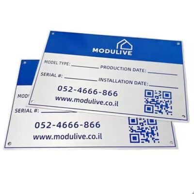 Custom metal barcode label for machinery and industrial equipment