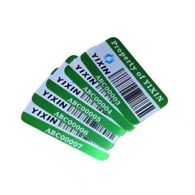 Custom UV printed metal barcode label with serial number
