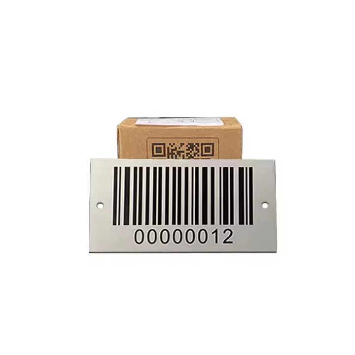 Custom printed serial number metal barcode label