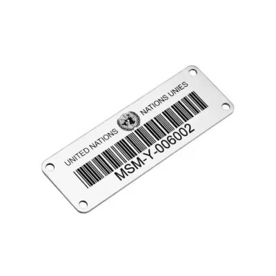 Custom printed serial number metal barcode label