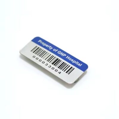 Custom printed serial number metal barcode label