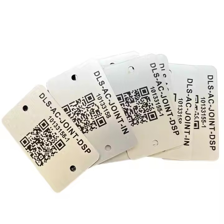 Custom printed metal barcode label for industrial equipment