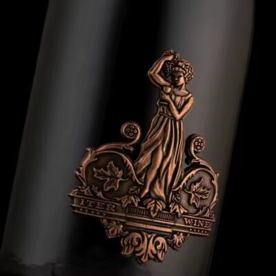 Custom luxury vintage embossed metal wine label